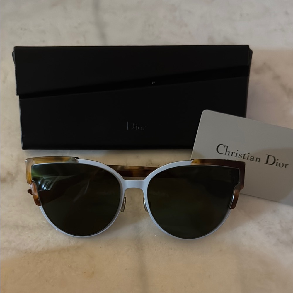 Dior Brown and White Sunglasses Fashion Accessories